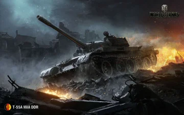 Банер, плакат, постер «World of Tanks», T-55A NVA DDR Банер, плакат, постер «World of Tanks», T-55A NVA DDR