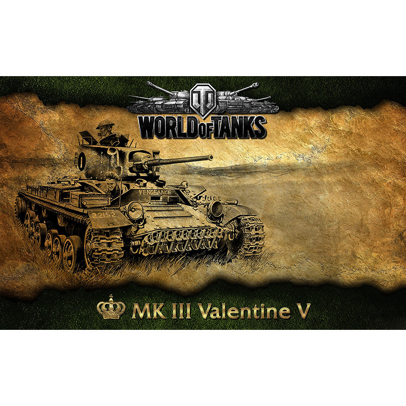 Банер, плакат, постер «World of Tanks», MK III Valentine V Банер, плакат, постер «World of Tanks», MK III Valentine V