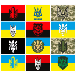 Флаги со стилизованным тризубом