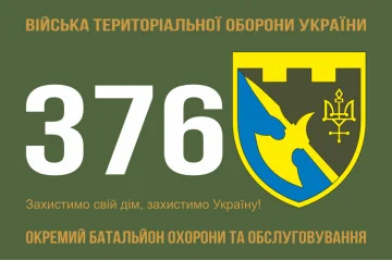 Флаг 376 ОБОО (отдельный батальон охраны и обслуживания) ВСУ. Вариант-01