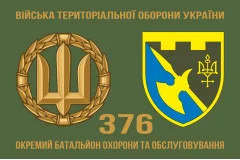 Флаг 376 ОБОО (отдельный батальон охраны и обслуживания) ВСУ. Вариант-02