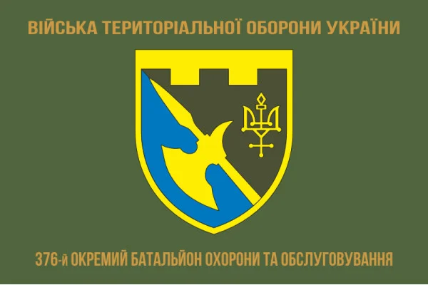 Флаг 376 ОБОО (отдельный батальон охраны и обслуживания) ВСУ. Вариант-04