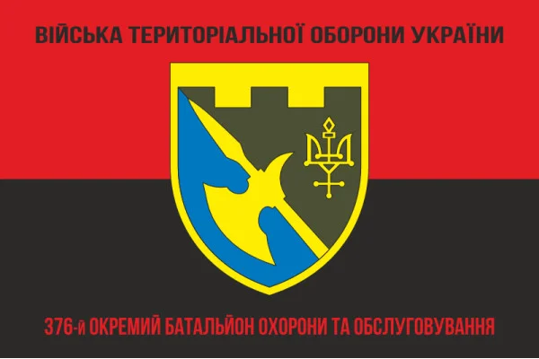 Флаг 376 ОБОО (отдельный батальон охраны и обслуживания) ВСУ. Вариант-08
