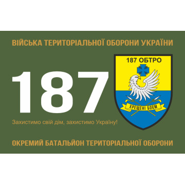 Флаг 187 ОБТрО (отдельный батальон Территориальной обороны) ВСУ. Вариант-01
