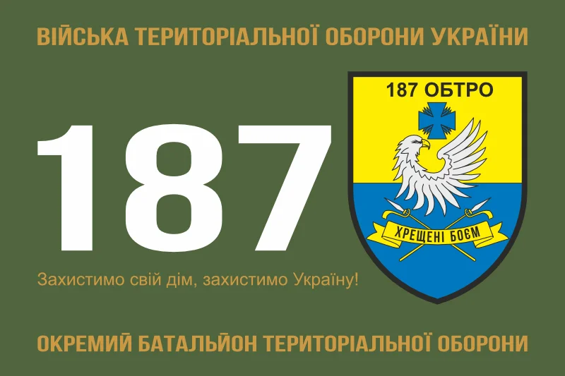 Флаг 187 ОБТрО (отдельный батальон Территориальной обороны) ВСУ. Вариант-01 Флаг 187 ОБТрО (отдельный батальон Территориальной обороны) ВСУ. Вариант-01