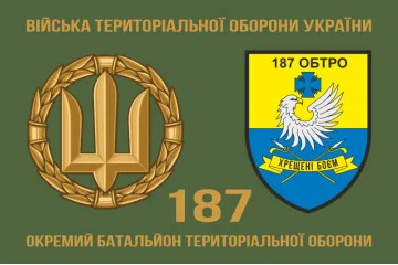 Флаг 187 ОБТрО (отдельный батальон Территориальной обороны) ВСУ. Вариант-02 Флаг 187 ОБТрО (отдельный батальон Территориальной обороны) ВСУ. Вариант-02