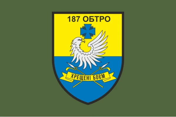 Флаг 187 ОБТрО (отдельный батальон Территориальной обороны) ВСУ. Вариант-03 Флаг 187 ОБТрО (отдельный батальон Территориальной обороны) ВСУ. Вариант-03