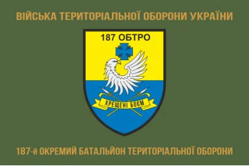 Флаг 187 ОБТрО (отдельный батальон Территориальной обороны) ВСУ. Вариант-04 Флаг 187 ОБТрО (отдельный батальон Территориальной обороны) ВСУ. Вариант-04