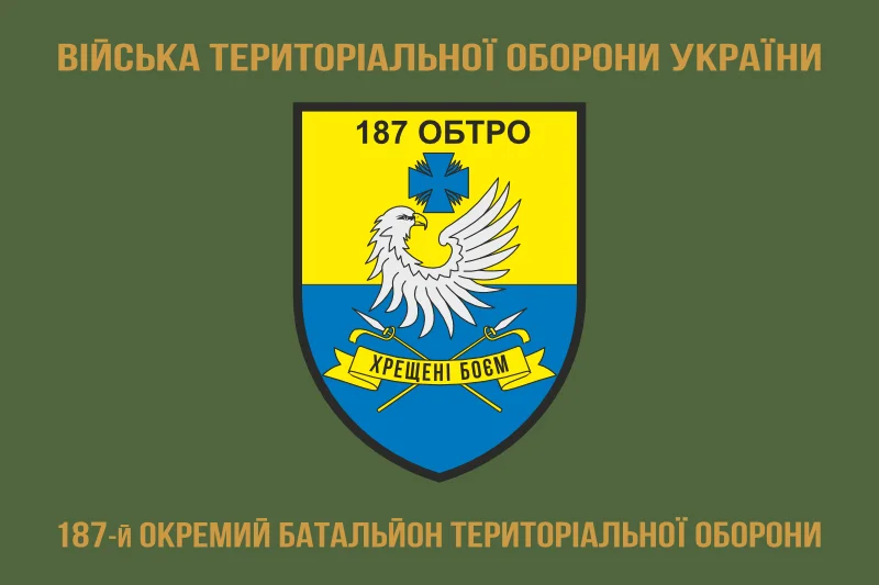 Флаг 187 ОБТрО (отдельный батальон Территориальной обороны) ВСУ. Вариант-04 Флаг 187 ОБТрО (отдельный батальон Территориальной обороны) ВСУ. Вариант-04