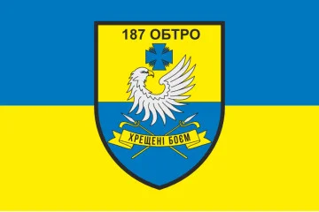 Флаг 187 ОБТрО (отдельный батальон Территориальной обороны) ВСУ. Вариант-05 Флаг 187 ОБТрО (отдельный батальон Территориальной обороны) ВСУ. Вариант-05