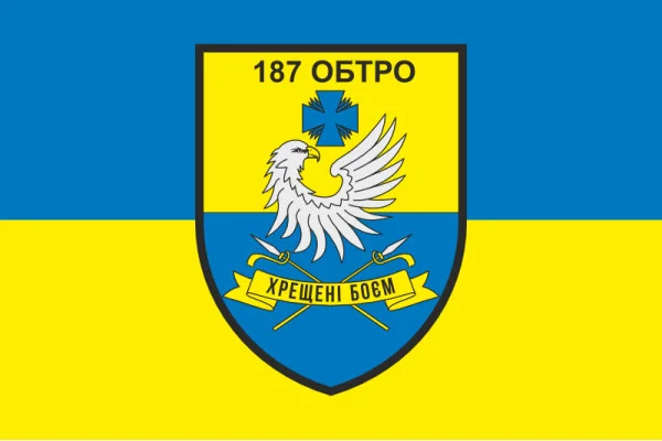 Флаг 187 ОБТрО (отдельный батальон Территориальной обороны) ВСУ. Вариант-05 Флаг 187 ОБТрО (отдельный батальон Территориальной обороны) ВСУ. Вариант-05