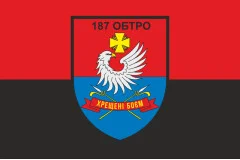 Флаг 187 ОБТрО (отдельный батальон Территориальной обороны) ВСУ. Вариант-07