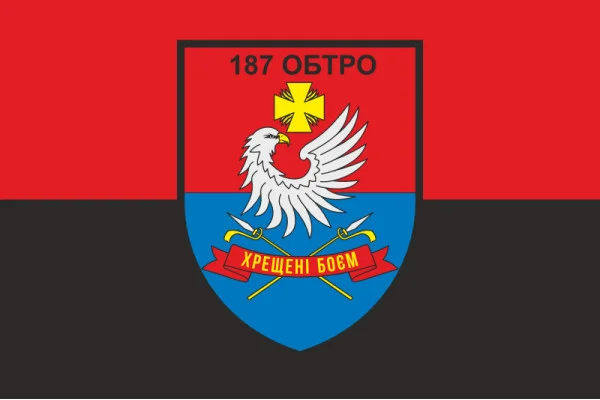 Флаг 187 ОБТрО (отдельный батальон Территориальной обороны) ВСУ. Вариант-07 Флаг 187 ОБТрО (отдельный батальон Территориальной обороны) ВСУ. Вариант-07