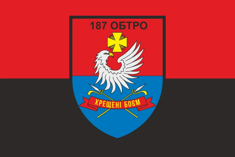 Флаг 187 ОБТрО (отдельный батальон Территориальной обороны) ВСУ. Вариант-07 Флаг 187 ОБТрО (отдельный батальон Территориальной обороны) ВСУ. Вариант-07