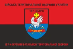 Флаг 187 ОБТрО (отдельный батальон Территориальной обороны) ВСУ. Вариант-08
