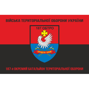 Флаг 187 ОБТрО (отдельный батальон Территориальной обороны) ВСУ. Вариант-08 Флаг 187 ОБТрО (отдельный батальон Территориальной обороны) ВСУ. Вариант-08