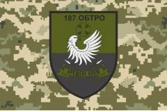 Флаг 187 ОБТрО (отдельный батальон Территориальной обороны) ВСУ. Вариант-09