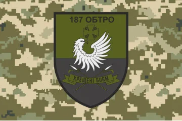 Флаг 187 ОБТрО (отдельный батальон Территориальной обороны) ВСУ. Вариант-09 Флаг 187 ОБТрО (отдельный батальон Территориальной обороны) ВСУ. Вариант-09