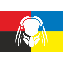 Прапор Патрульної поліції України «Хижак». Варіант-06 Прапор Патрульної поліції України «Хижак». Варіант-06