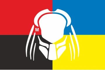 Флаг Патрульной полиции Украины «Хищник». Вариант-06 Флаг Патрульной полиции Украины «Хищник». Вариант-06