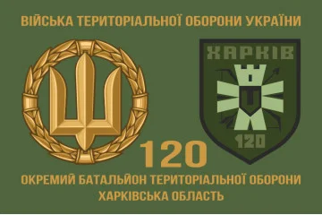 Флаг 120 ОБТрО (отдельный батальон Территориальной обороны) ВСУ. Вариант-02