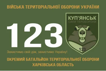Флаг 123 ОБТрО (отдельный батальон Территориальной обороны) ВСУ. Вариант-01