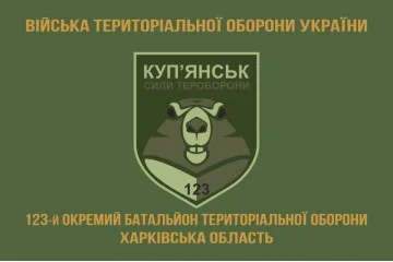 Флаг 123 ОБТрО (отдельный батальон Территориальной обороны) ВСУ. Вариант-04