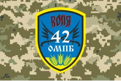 Флаг 42 ОМПБ (отдельный мотопехотный батальон) ВСУ «Воля». Вариант-06