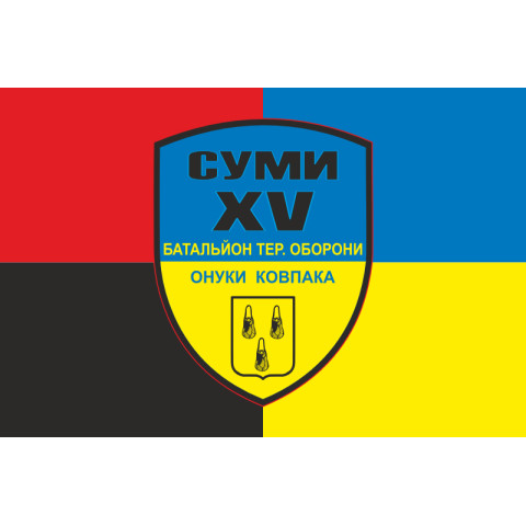 Прапор 15 БТрО (батальйон територіальної оборони) ЗСУ «Суми». Варіант-04