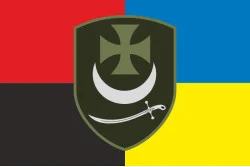 Флаг 1 БрОН (президентская бригада оперативного назначения) НГУ «БУРЕВІЙ». Вариант-11 Флаг 1 БрОН (президентская бригада оперативного назначения) НГУ «БУРЕВІЙ». Вариант-11