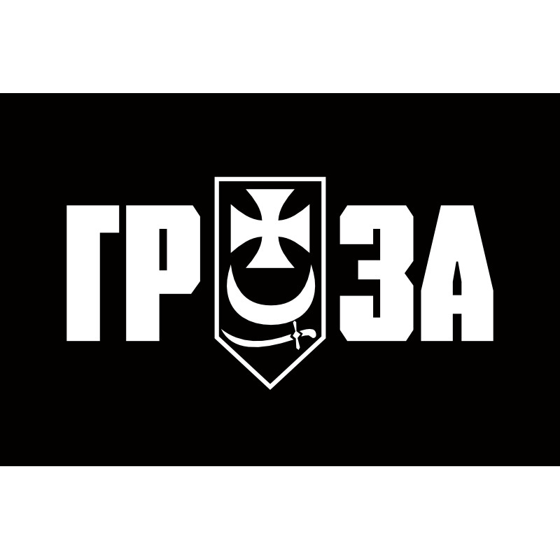 Флаг 3 БОН (батальон оперативного назначения) «ГРОЗА» 1 БрОН НГУ «БУРЕВІЙ». Вариант-01 Флаг 3 БОН (батальон оперативного назначения) «ГРОЗА» 1 БрОН НГУ «БУРЕВІЙ». Вариант-01