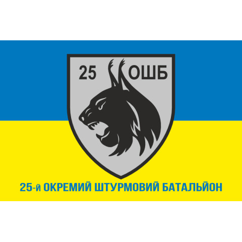 Флаг 25 ОШБ (отдельный штурмовой батальон) ВСУ. Вариант-02