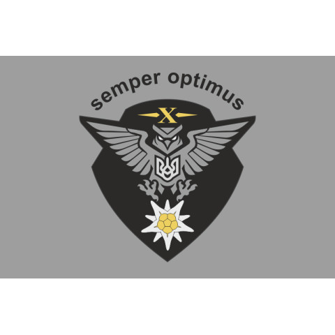 Прапор 10 ОГШБр (окрема гірсько-штурмова бригада) ЗСУ, розвідрота. Варіант-05 Прапор 10 ОГШБр (окрема гірсько-штурмова бригада) ЗСУ, розвідрота. Варіант-05
