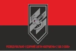 Прапор Розвідувально-ударного загону «Шершень» 2 ШБ 3 ОШБр ЗСУ. Варіант-04 Прапор Розвідувально-ударного загону «Шершень» 2 ШБ 3 ОШБр ЗСУ. Варіант-04