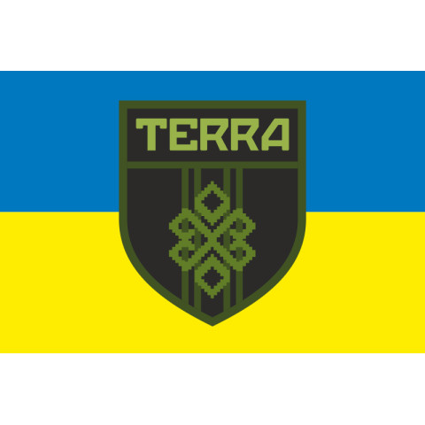 Флаг Разведывательного отряда «Terra» 3 ОШБр ВСУ. Вариант-01 Флаг Разведывательного отряда «Terra» 3 ОШБр ВСУ. Вариант-01