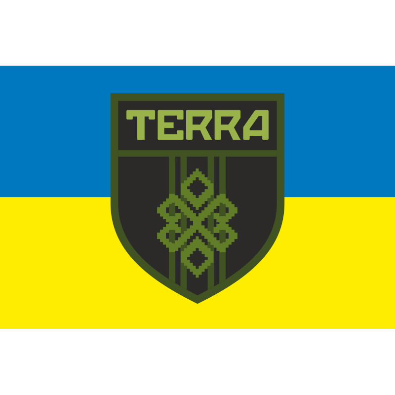 Флаг Разведывательного отряда «Terra» 3 ОШБр ВСУ. Вариант-01 Флаг Разведывательного отряда «Terra» 3 ОШБр ВСУ. Вариант-01