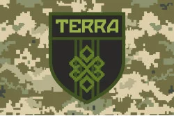 Прапор Розвідувального загону «Terra» 3 ОШБр ЗСУ. Варіант-05 Прапор Розвідувального загону «Terra» 3 ОШБр ЗСУ. Варіант-05