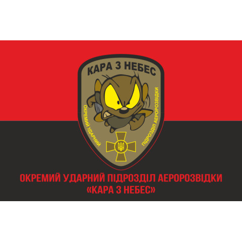 Прапор Окремого ударного підрозділу аеророзвідки «Кара з небес» Муха. Варіант-04