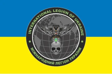 Флаг Международного легиона при ГУР МО Украины. Вариант-01