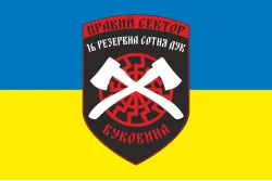 Флаг ДУК «Правый сектор» 16 резервная сотня «Буковина». Вариант-02 Флаг ДУК «Правый сектор» 16 резервная сотня «Буковина». Вариант-02