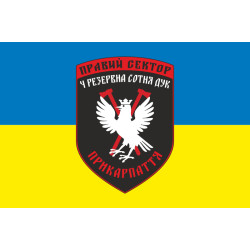 Прапор ДУК «Правий сектор» 4 резервна сотня «Прикарпаття». Варіант-02
