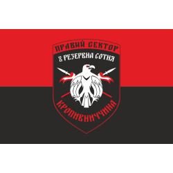 Прапор ДУК «Правий сектор» 8 резервна сотня «Кропивниччина». Варіант-01
