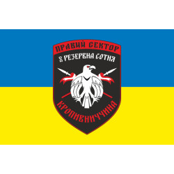 Прапор ДУК «Правий сектор» 8 резервна сотня «Кропивниччина». Варіант-02