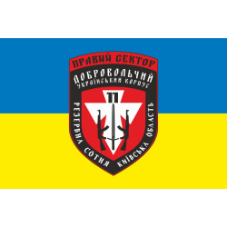 Прапор ДУК «Правий сектор» 11 резервна сотня «Київська область». Варіант-02 Прапор ДУК «Правий сектор» 11 резервна сотня «Київська область». Варіант-02