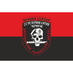 Прапор ДУК «Правий сектор» 22 резервна сотня «Чернігів». Варіант-01