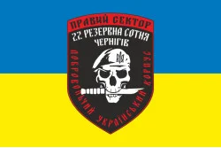 Флаг ДУК «Правый сектор» 22 резервная сотня «Чернигов». Вариант-02 Флаг ДУК «Правый сектор» 22 резервная сотня «Чернигов». Вариант-02