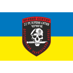 Прапор ДУК «Правий сектор» 22 резервна сотня «Чернігів». Варіант-02