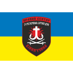 Прапор ДУК «Правий сектор» 24 резервна сотня «Вінниччина». Варіант-02