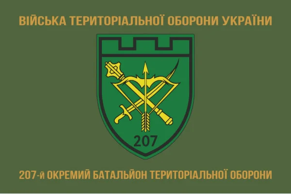 Флаг 207 ОБТрО (отдельный батальон Территориальной обороны) ВСУ. Вариант-02