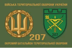 Флаг 207 ОБТрО (отдельный батальон Территориальной обороны) ВСУ. Вариант-03